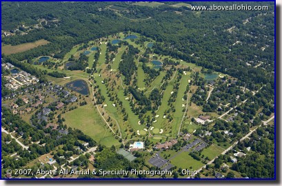 Aerial photograph of golf course near Reminderville, Ohio