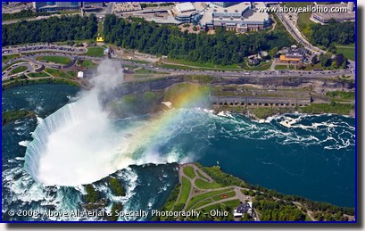 Aerial photo of the Horseshoe Falls (Canadian), Niagara Falls, New York